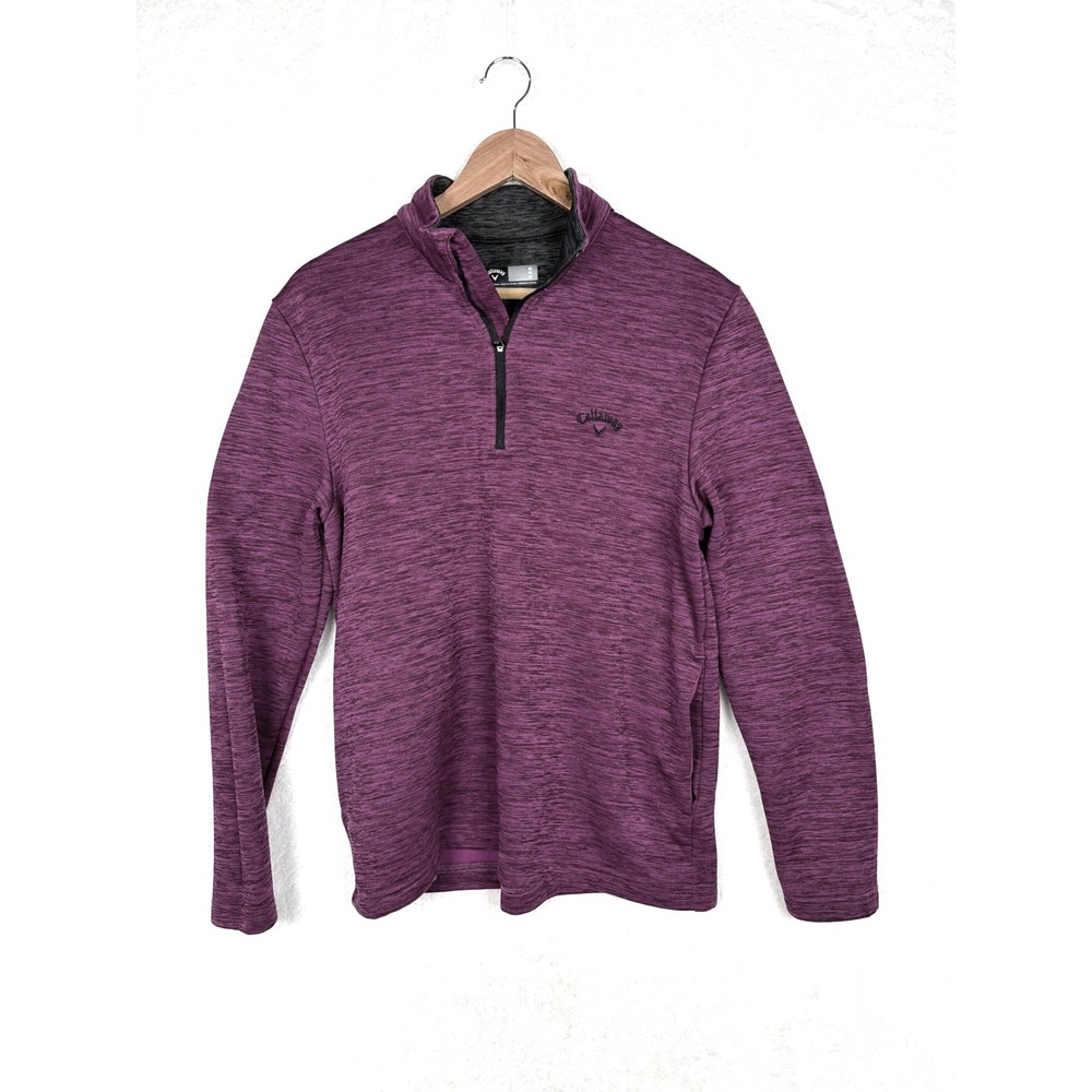 Callaway Pullover Mens Medium Purple Quarter Zip Heathered Golf Performance Top